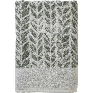 Turkish cotton bath towel sage 28x54 soft absorbent distressed leaf bathroom tow